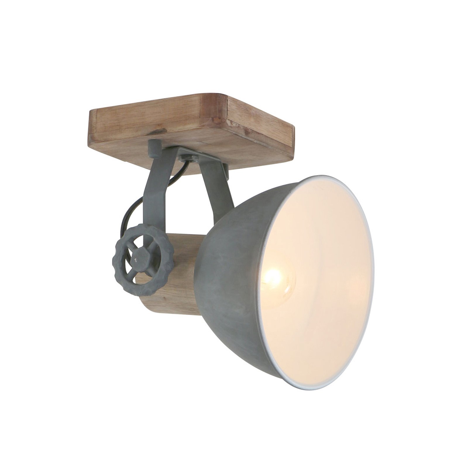 Stropno reflektorsko svetilo Gearwood, 1-svetlobno, sivo