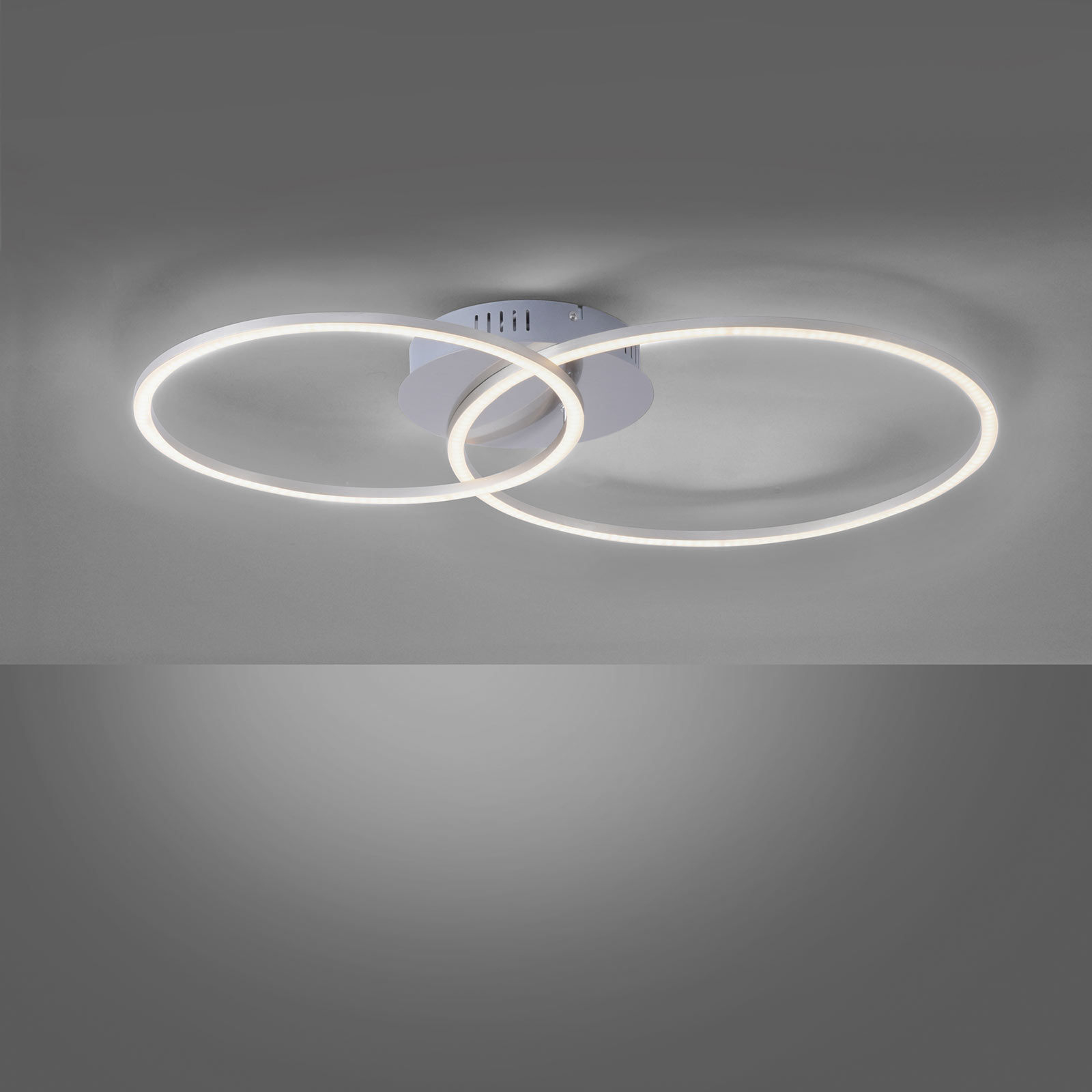 Ivanka LED ceiling light, two rings, dimmable