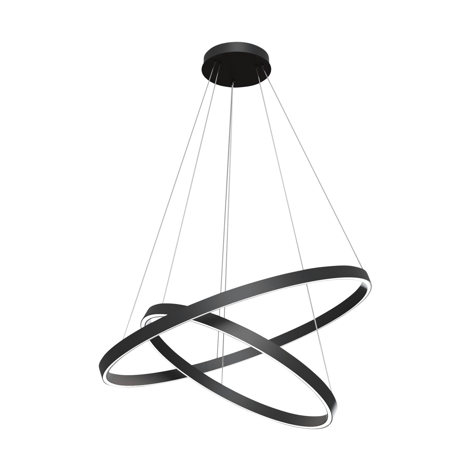 Maytoni Rim LED hanglamp, 840, 2 ringen, zwart