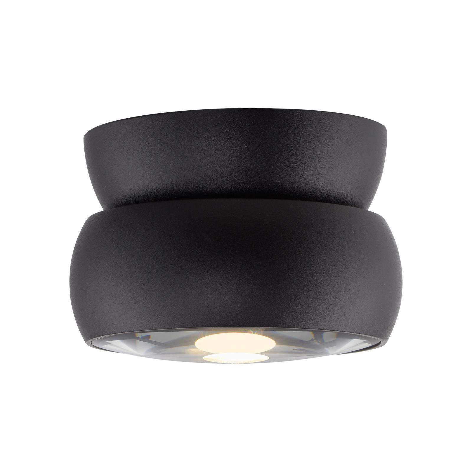 LED-Deckenspot PURE Move, schwarz, Ø 12 cm, Metall/Glas