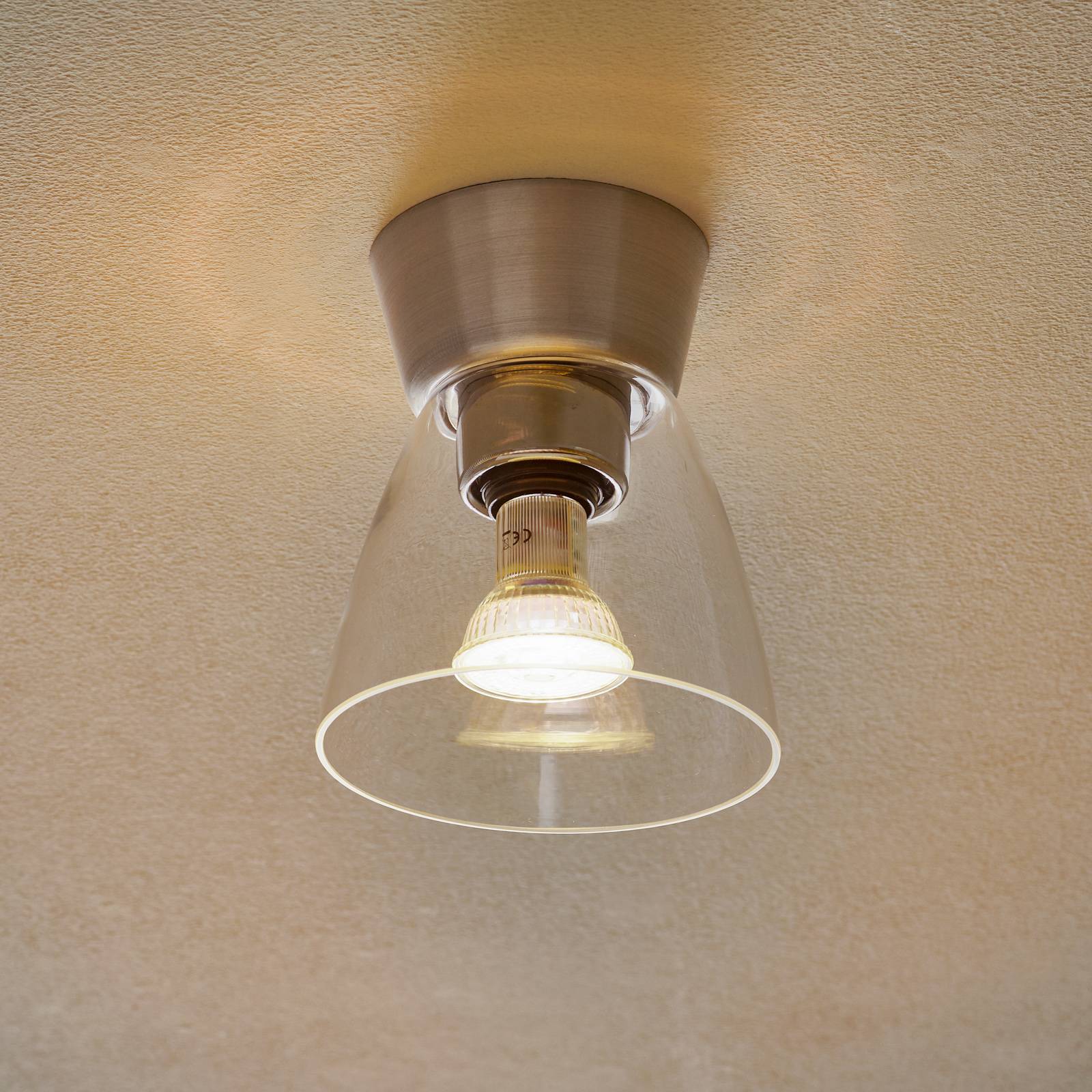 LED-Deckenleuchte Bizzo, alu, Klarglas