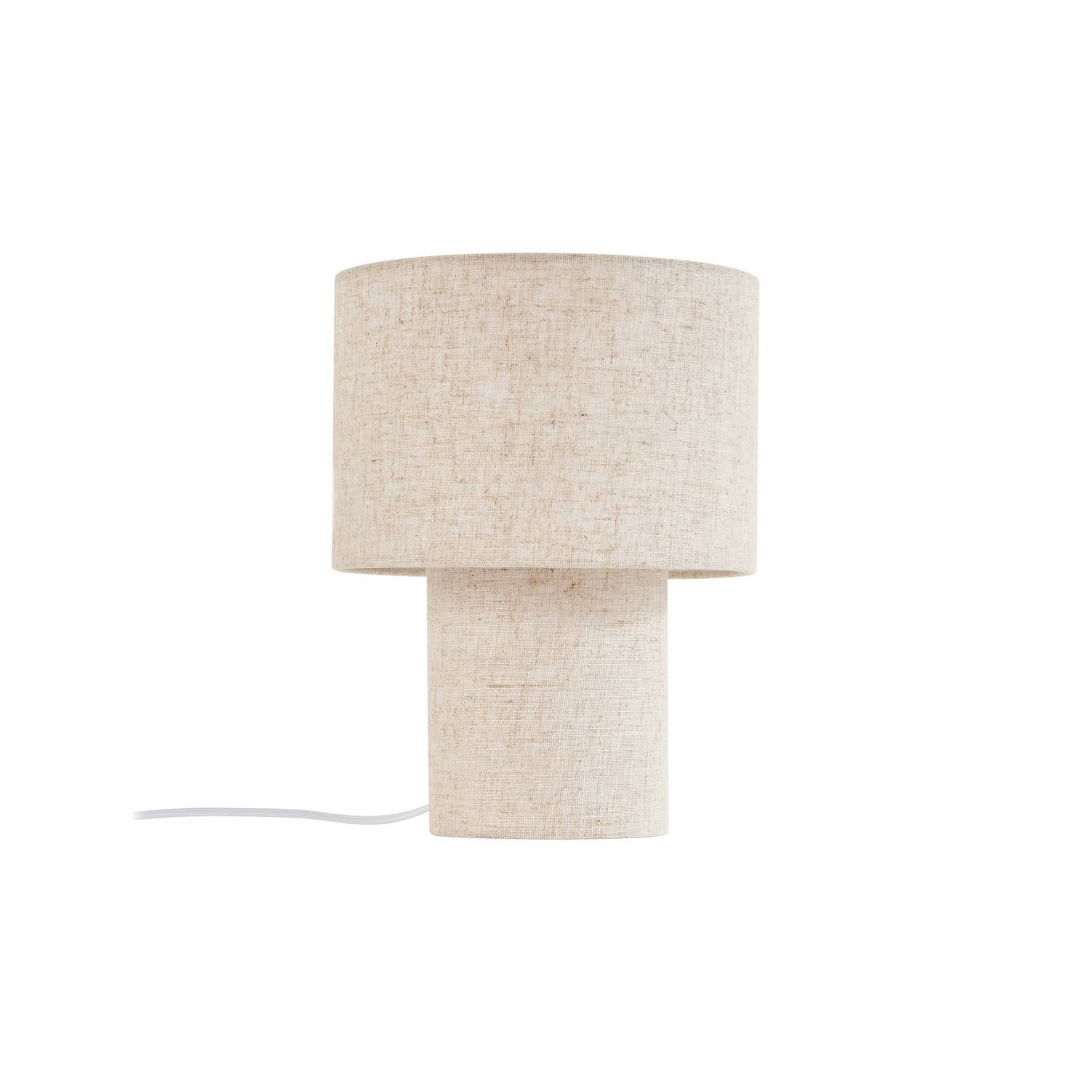Lindby Tischleuchte Elfie, Ø 23 cm, beige, Leinen, E27
