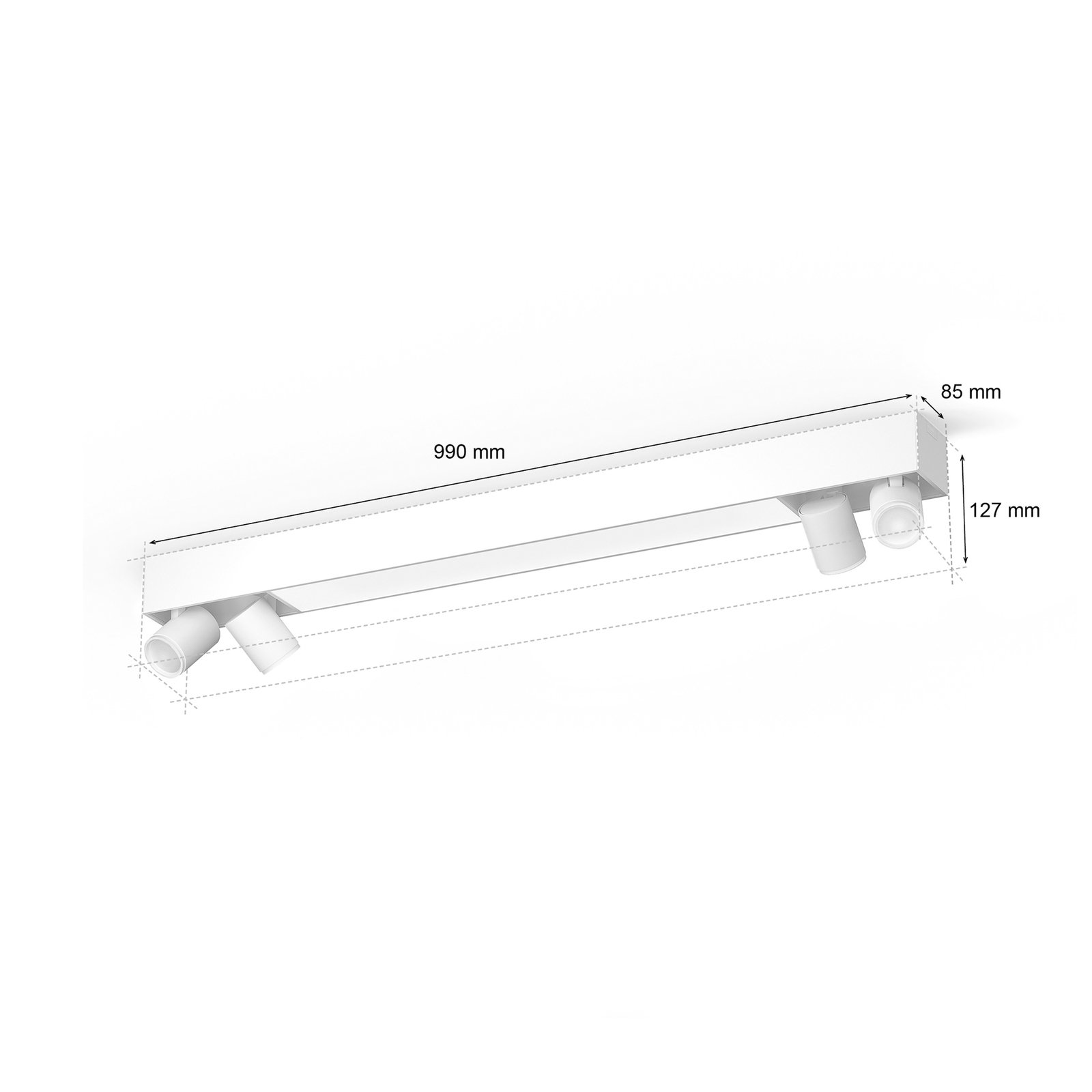 Philips Hue Centris LED plafondspot, wit, 4-lamps, RGB CCT