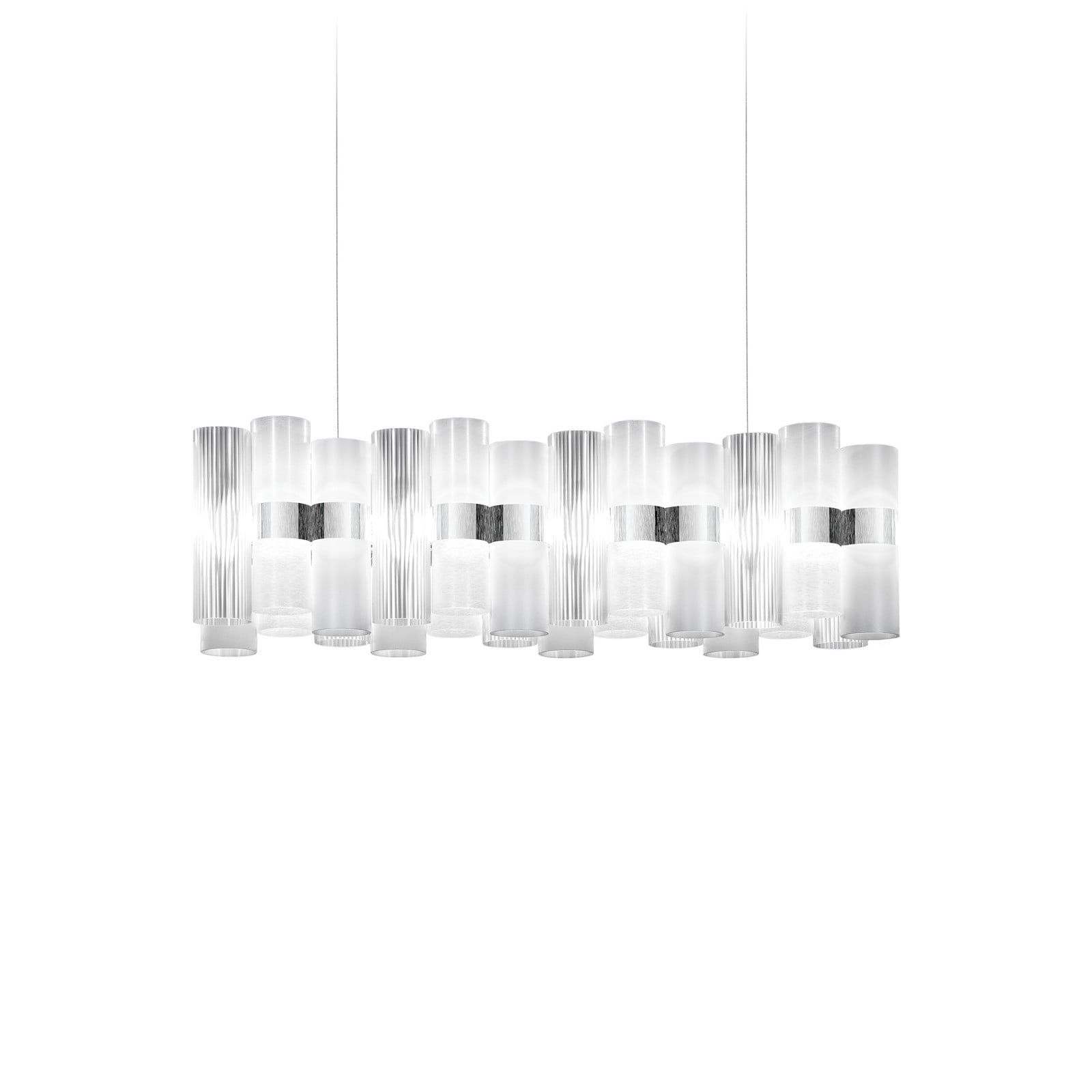 LED-Hängelampe La Lollo, weiß, 100 cm Slamp - Wohnzimmer - Design - Kunststoff - Mit Schirm