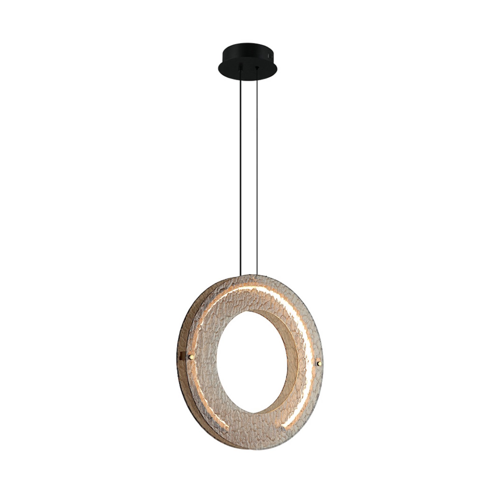 LED hanglamp Tamara, amberkleurig, Ø 40 cm, glas/metaal