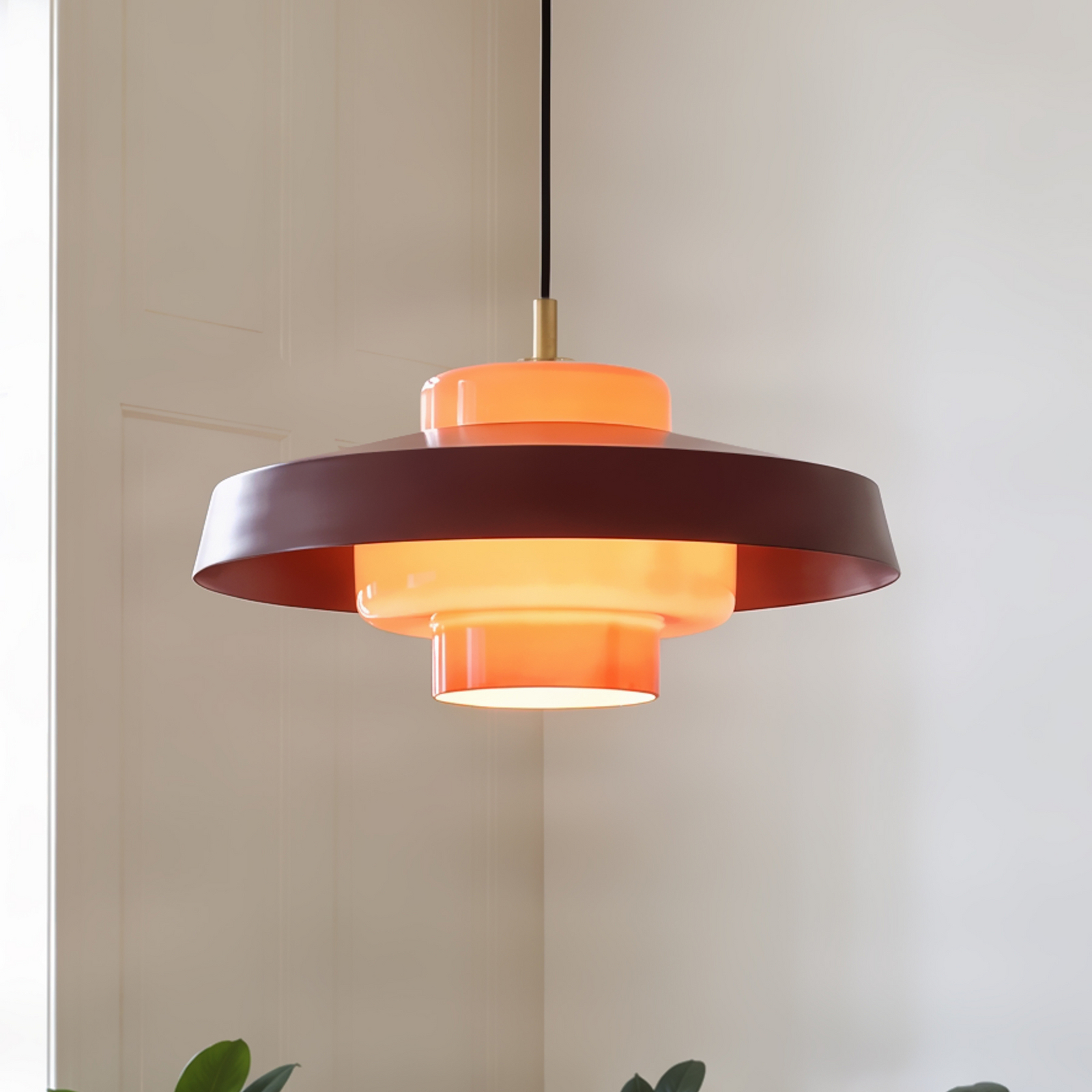 Rico pendant light, Ø 38 cm, red, metal/glass - NOLA Rico pendant light, Ø 38 cm, red, metal/glass - NOLA