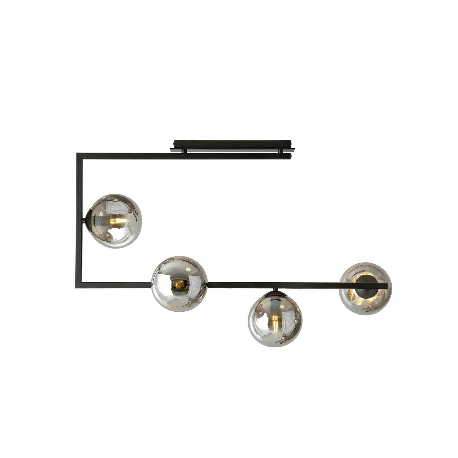 Soma ceiling light, graphite/black, glass, E14