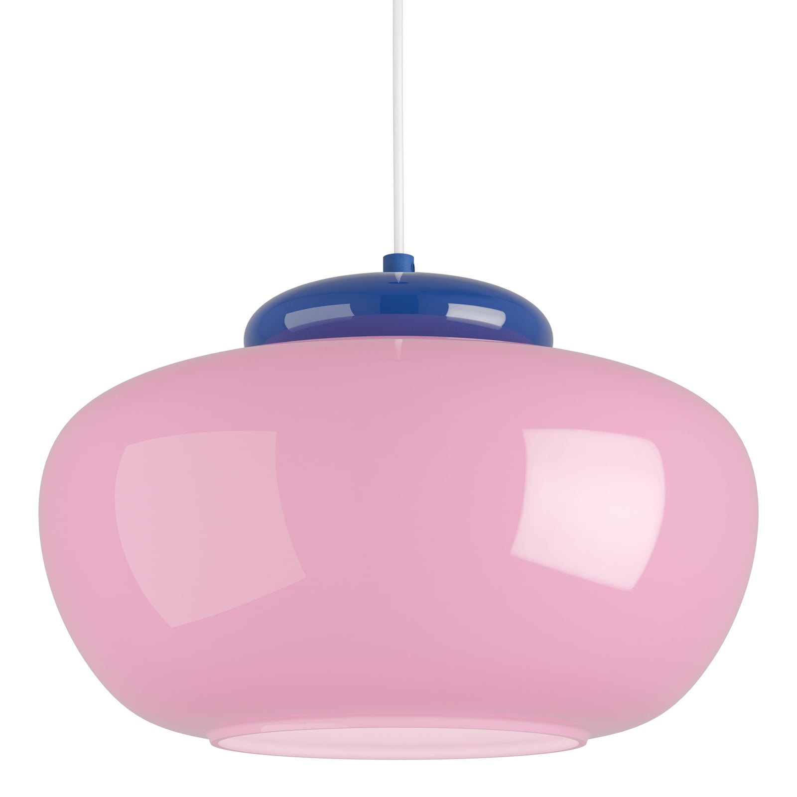 Hanglamp Berardelli, roze/blauw, Ø 30 cm, glas, E27