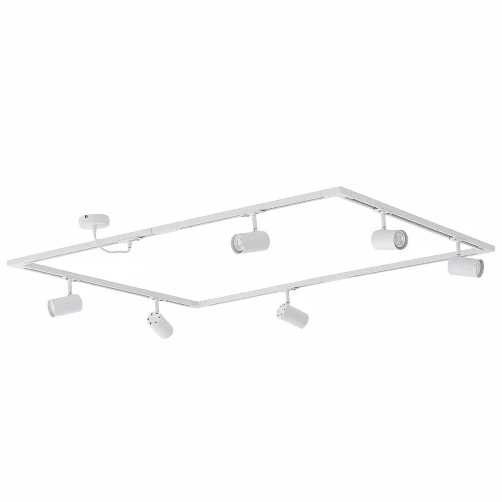 Sistema de rieles Lindby Linaro, GU10, 6 luces, blanco, forma de O