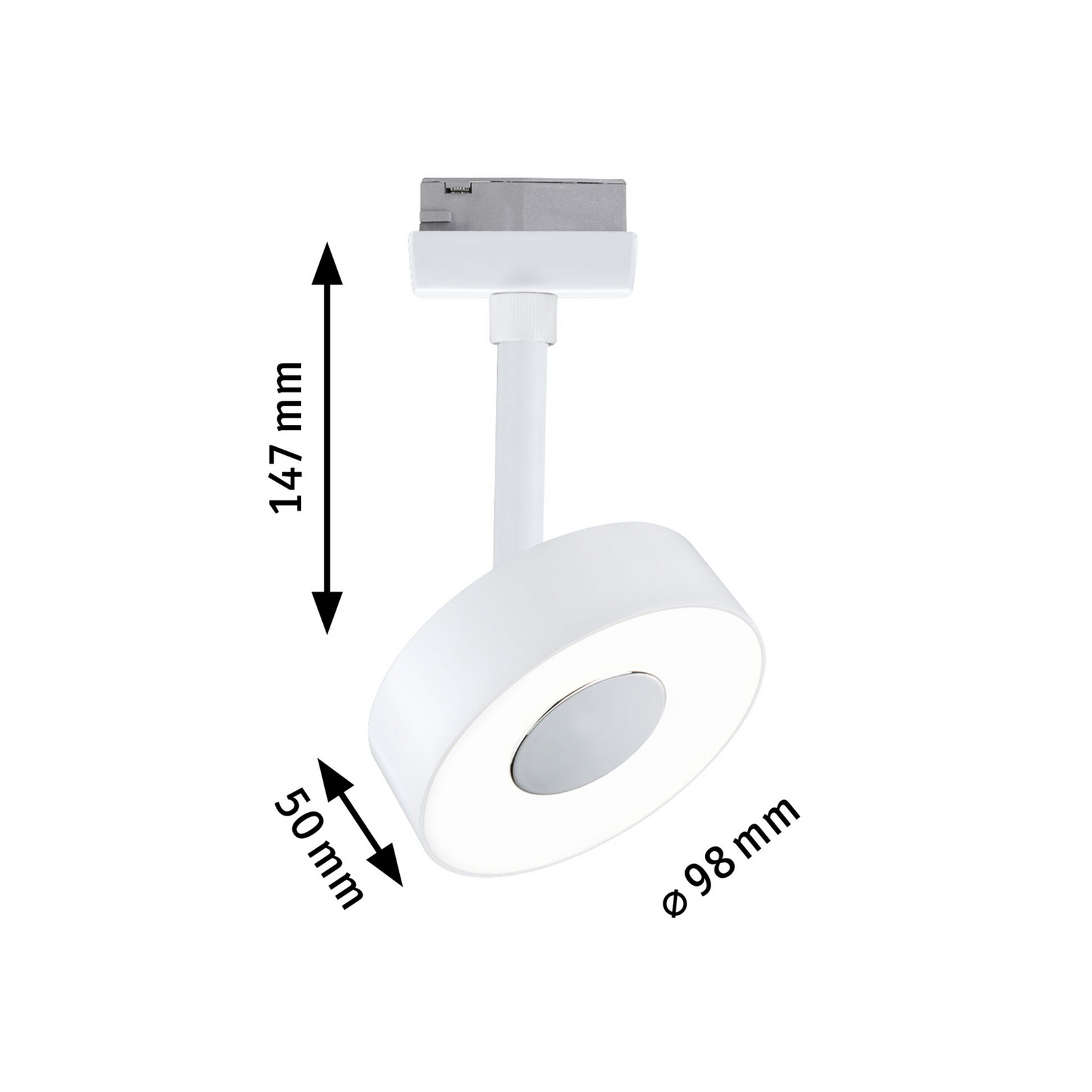 Paulmann URail Spot LED Circle, dimabil, 4.000K, alb semnal