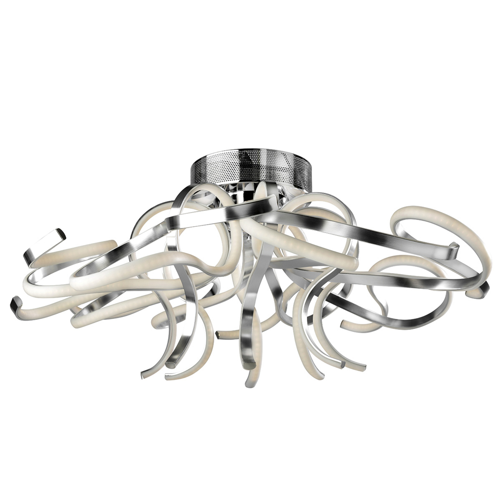 Sompex Intertwined LED ceiling light Weed, for Living / Dining Room, aluminium, silicone, 56 W, energy efficiency: A+, L: 80 cm, H: 35 cm