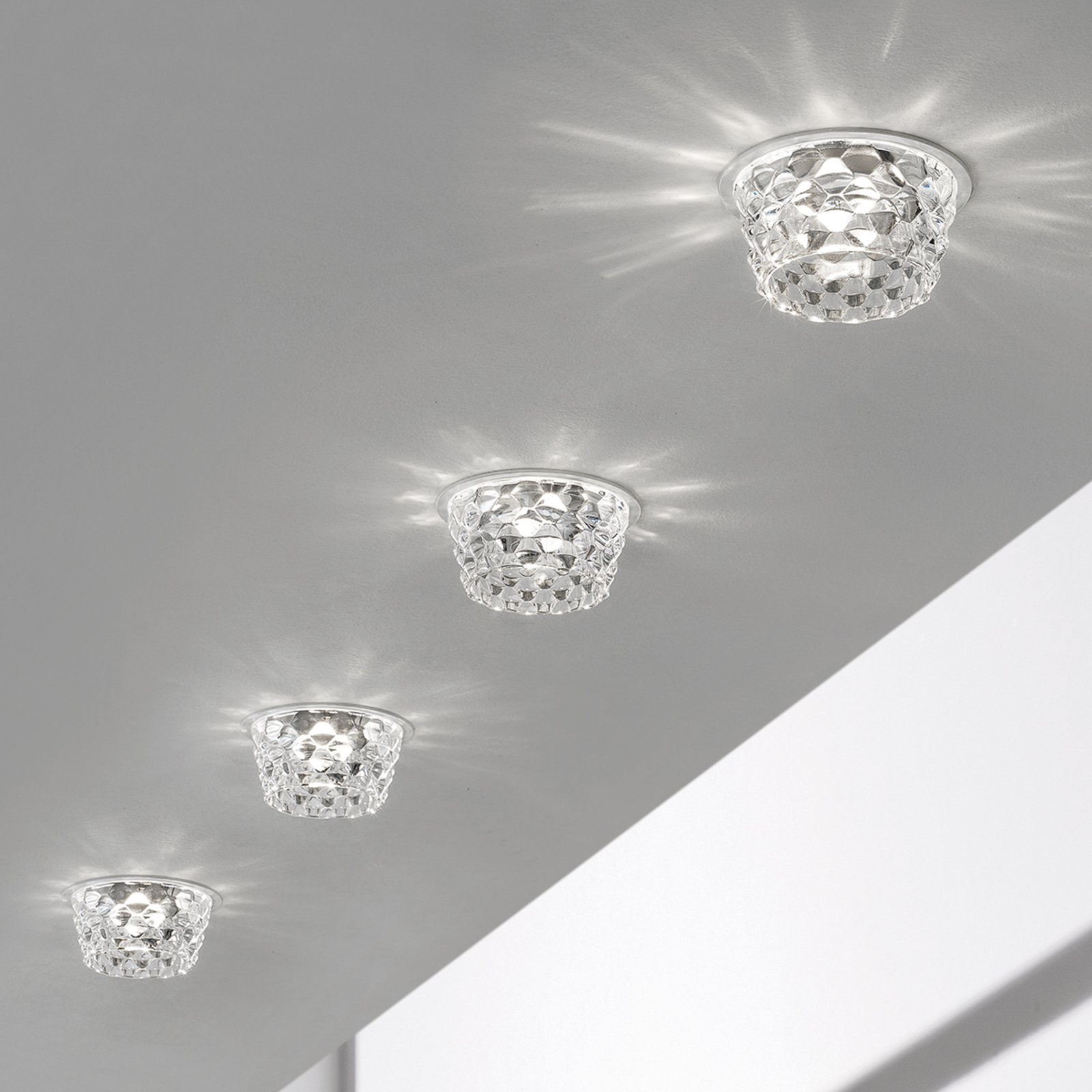Glass LED recessed ceiling light Fedora clear Lights.co.uk