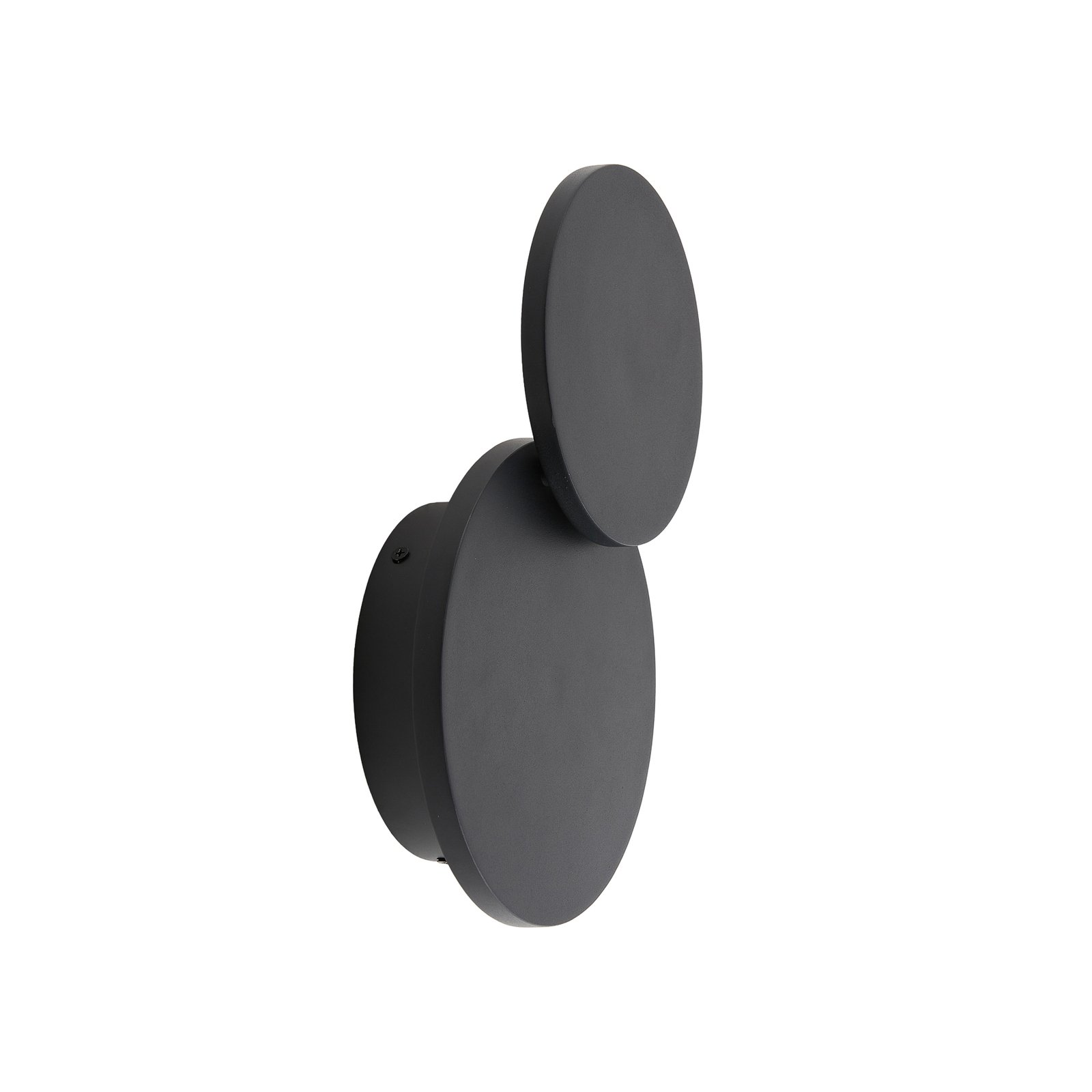 Lucande Elrik LED wall light, two elements, round, black