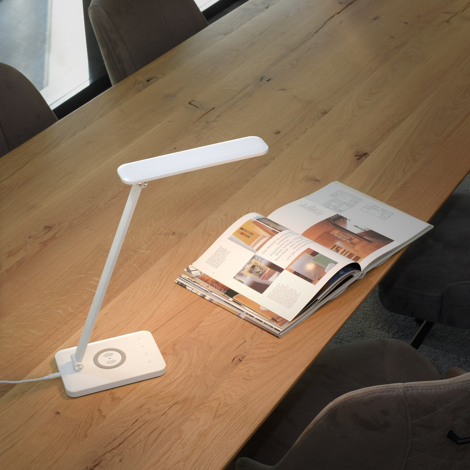 Florentina-LED-työpöytälamppu valkoinen