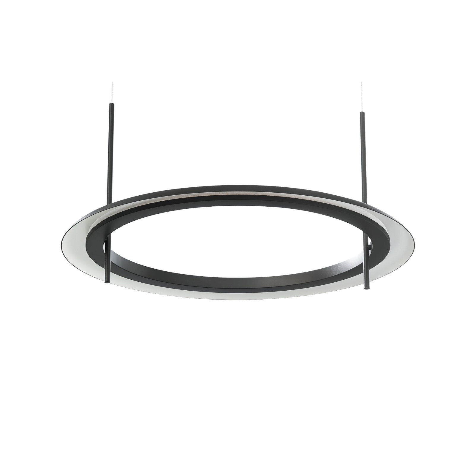 Molto Luce LED rippvalgusti Vuto PD, must, Ø 60 cm, alumiinium