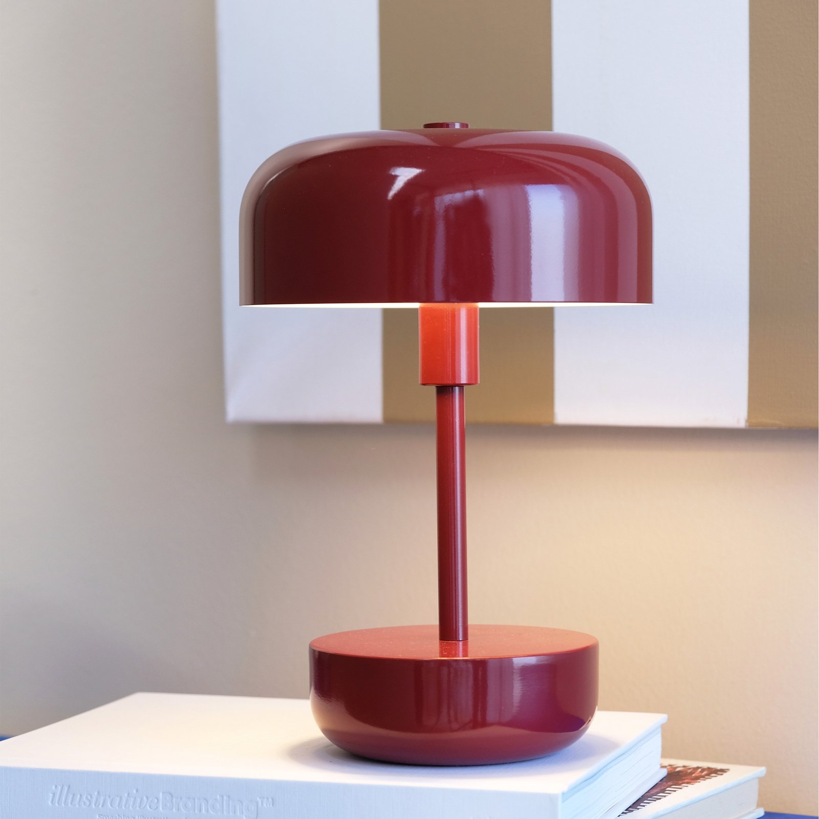 Haipot LED Portable Bordslampa Dark Red - DybergLarsen