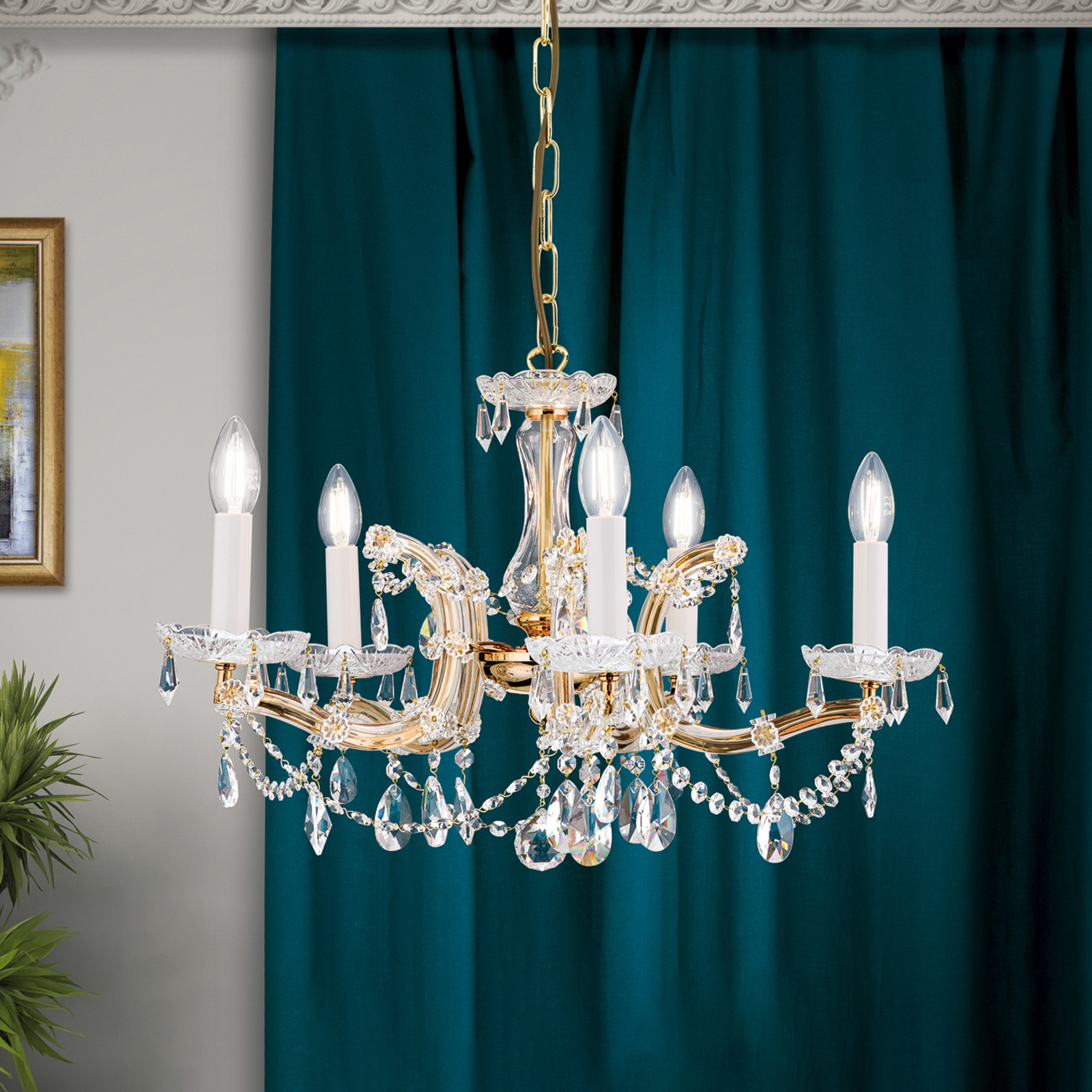 Tjura Chandelier Five Bulbs 60 cm