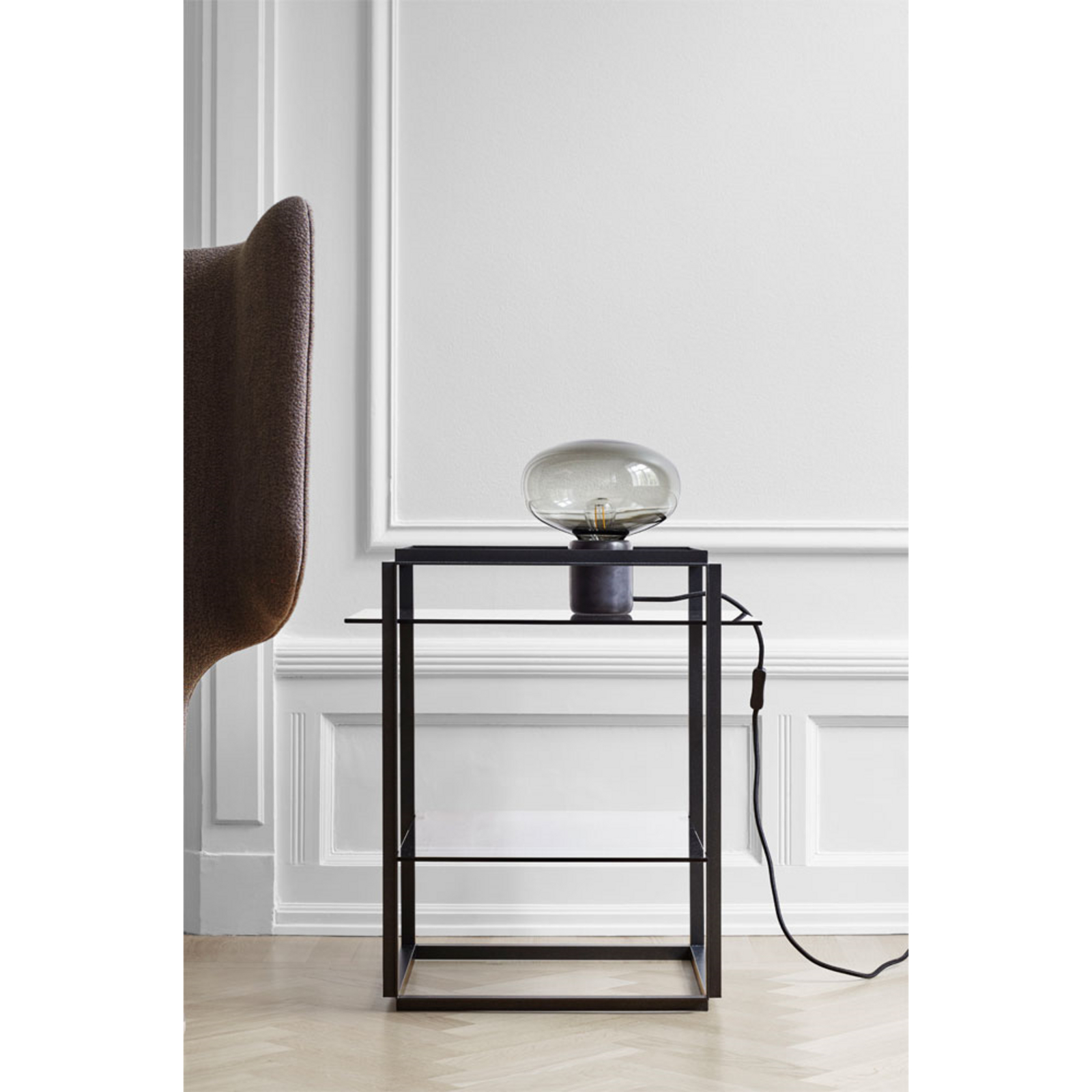 Karl-Johan Lampă de Masă Black Marquina/Smoked Glasss - New Works