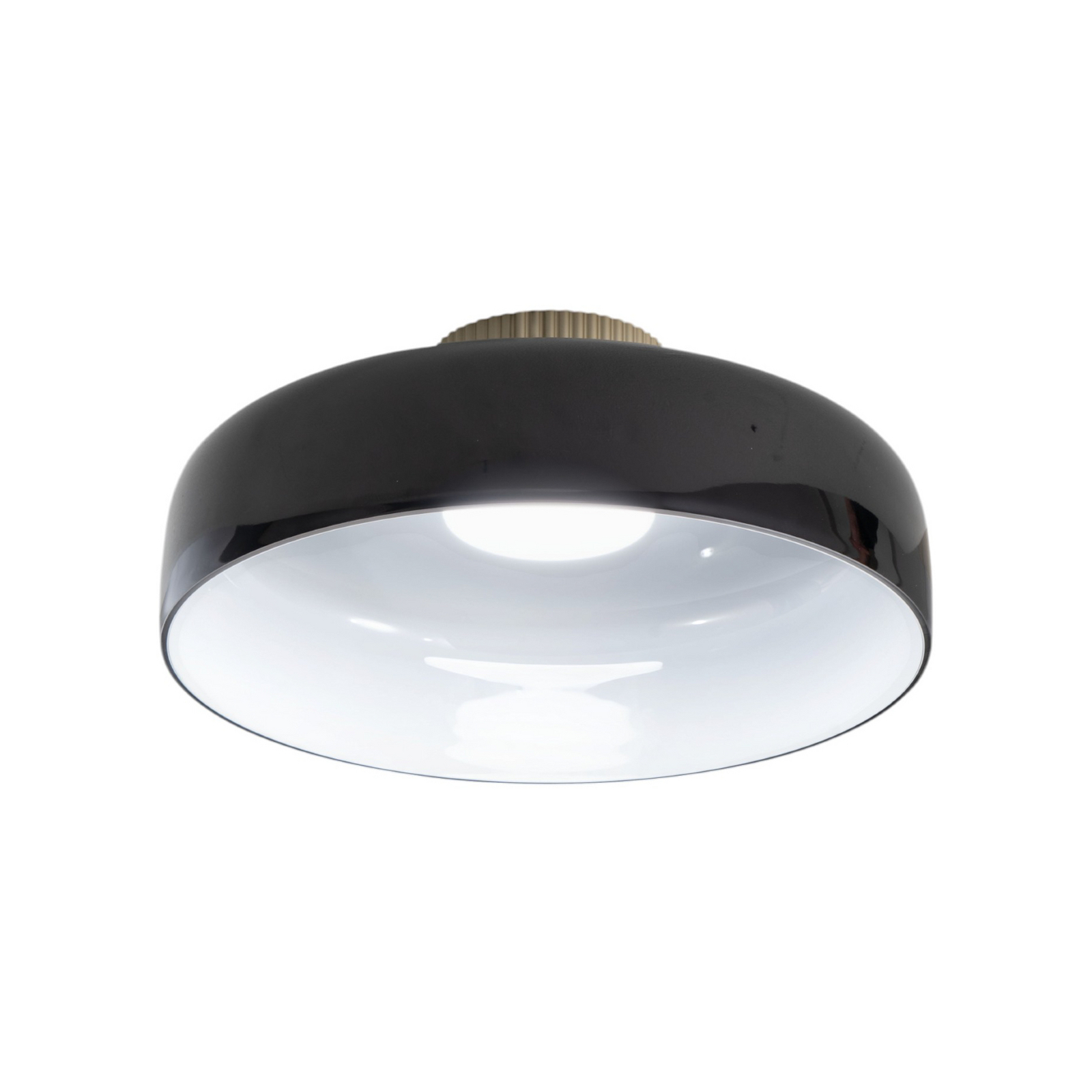 LED stropní svítidlo Lunar, černé, sklo, Ø 42 cm, CCT, stmívatelné