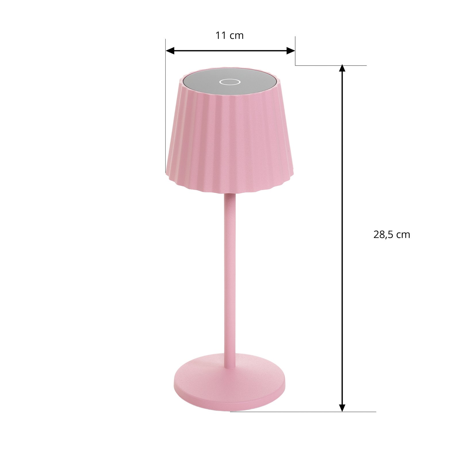 Lindby oppladbar LED-bordlampe Esali, rosa, sett med 2 stk