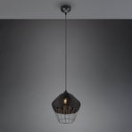 Borka, candeeiro suspenso, luz única, Ø 30 cm, preto