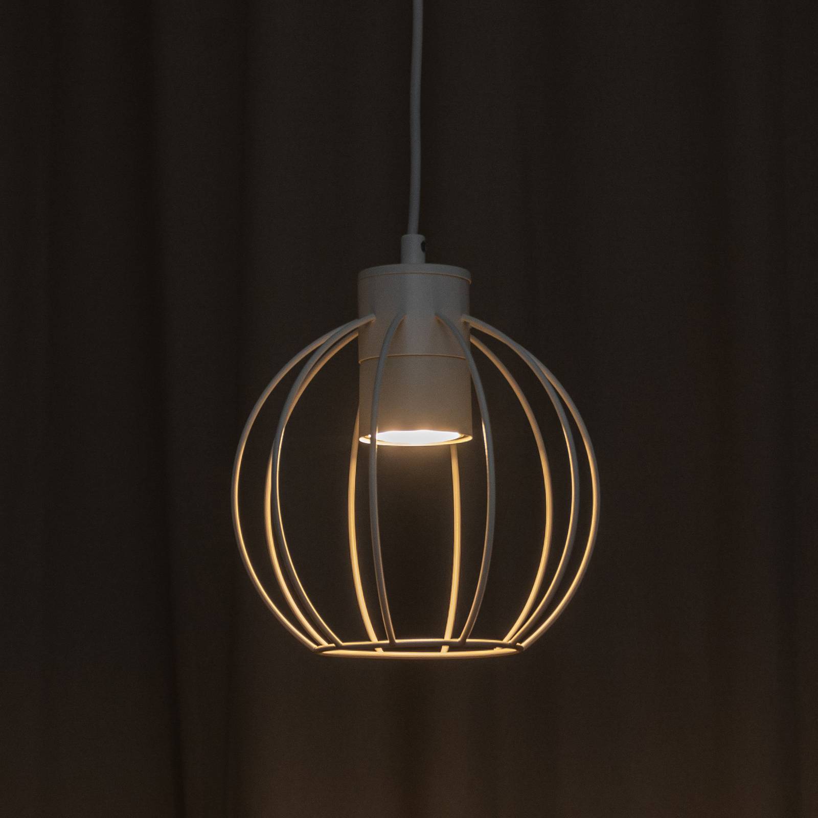 Lampa wisząca STARLIGHT, kremowa biel, 1-punktowa, Ø 18 cm, metal