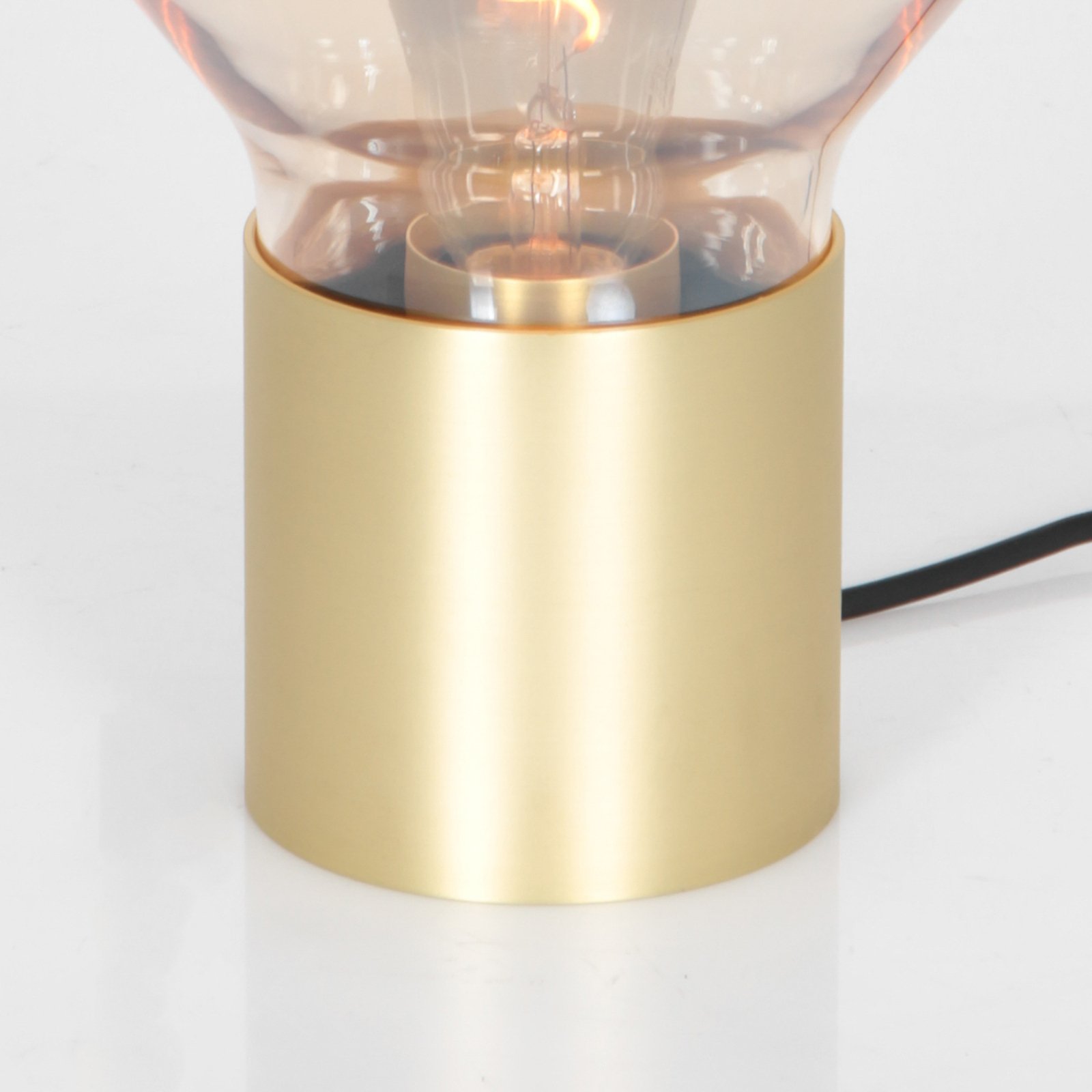 Bordlampe Ambiance med glasskærm messing/rav