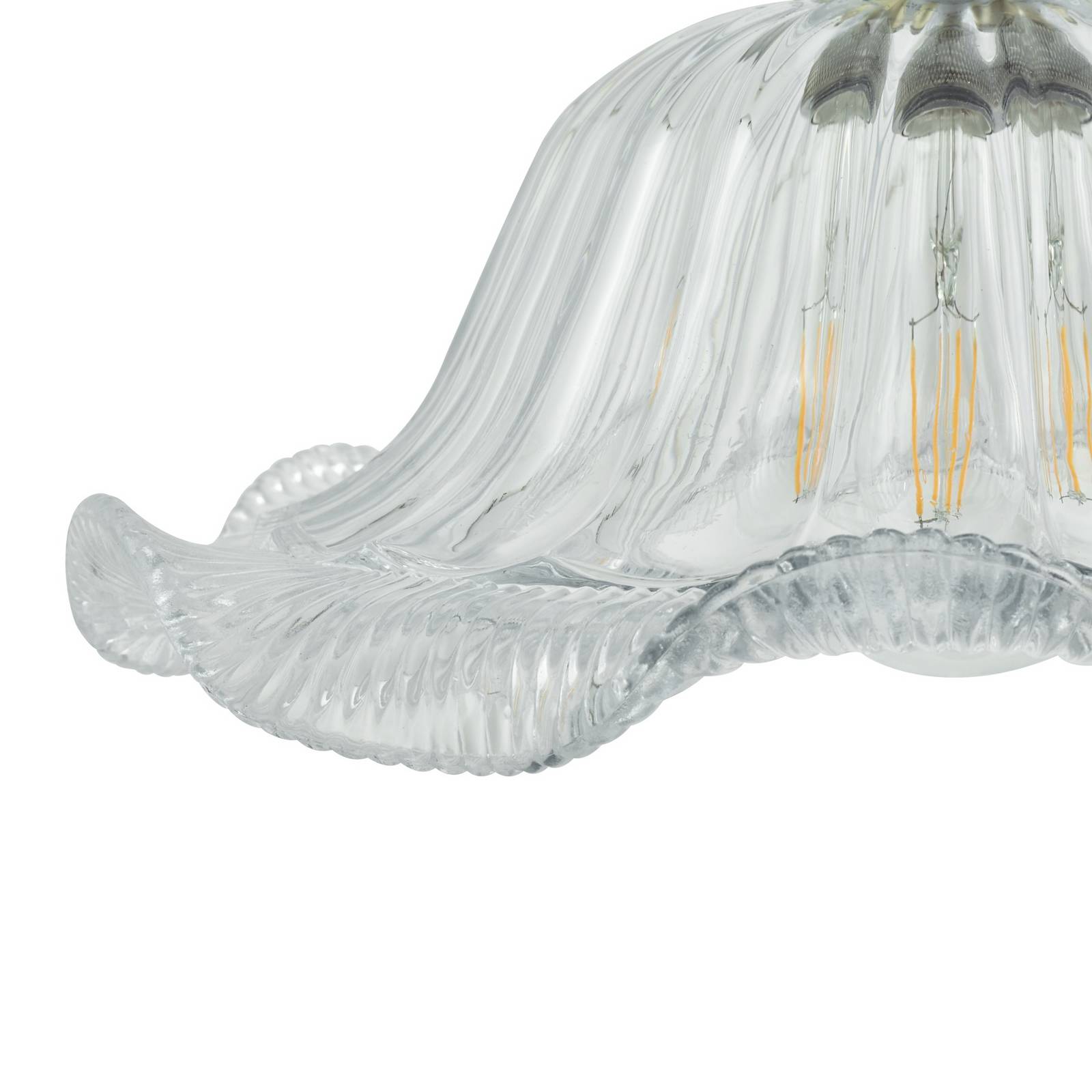 Lampa wisząca Lindby Ludowika, przezroczysta, szkło, Ø25cm, E27