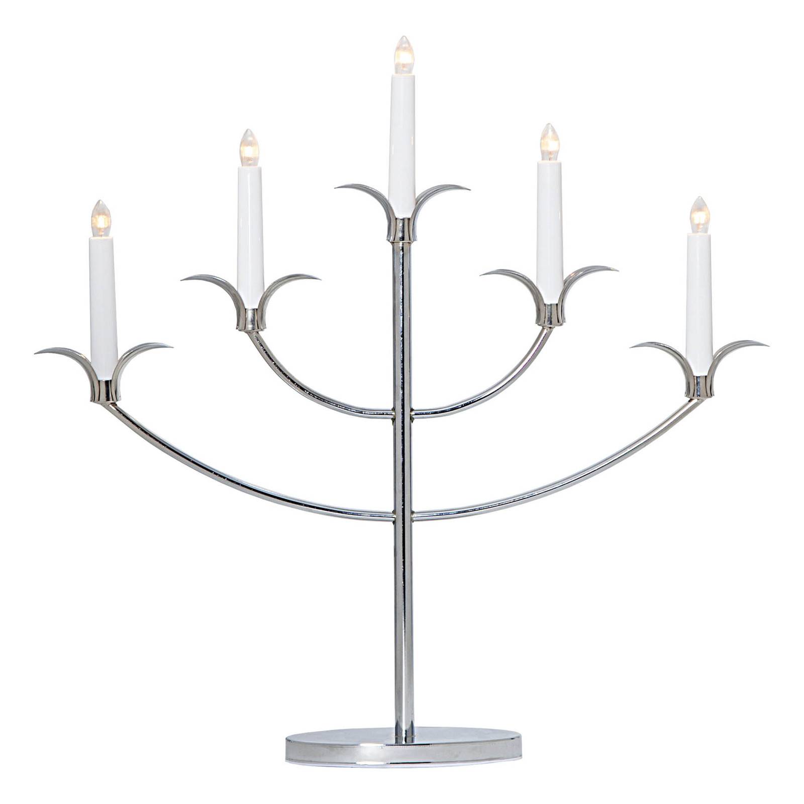 Ljusstake Tilpi, 5 lampor, krom