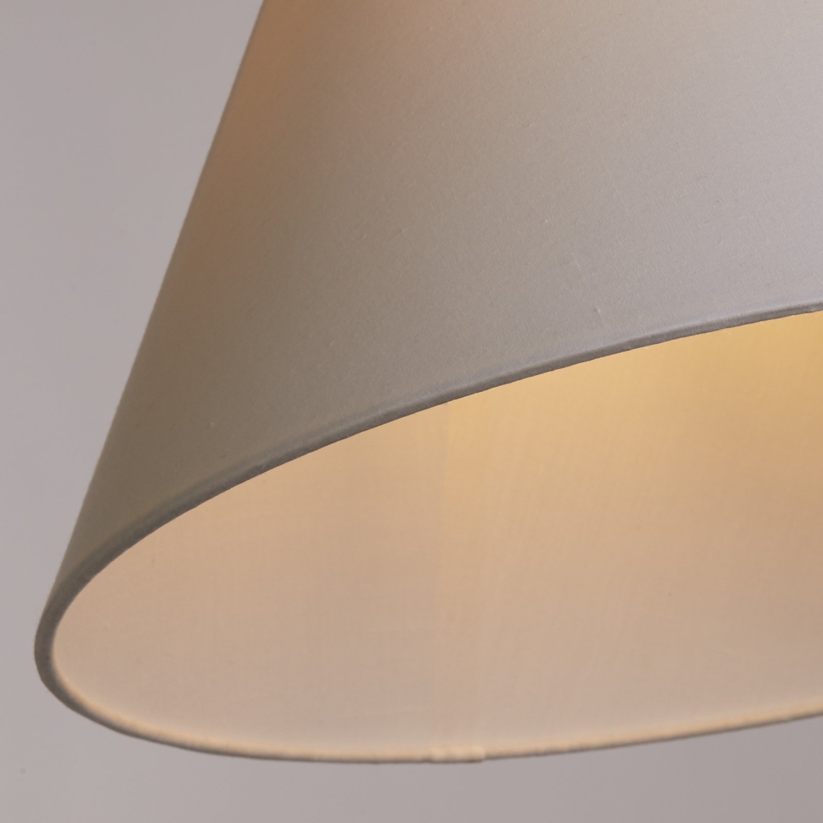 Lyta pendant light, white, Ø 38 cm, textile, E27, cone shape Lyta pendant light, white, Ø 38 cm, textile, E27, cone shape