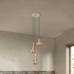 Tala hanglamp Triple Pendel rond, E27 helder, wit/eikenhout