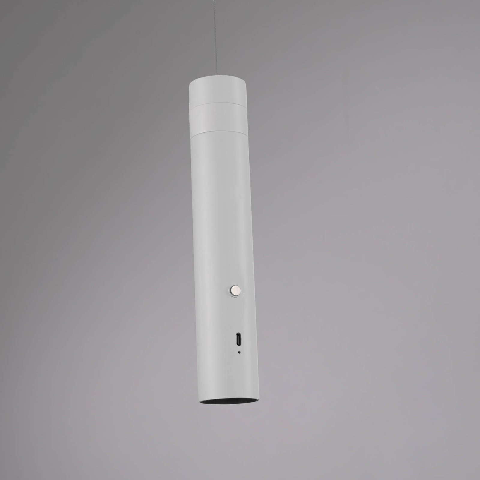 JUST LIGHT. Attaccare la lampada a sospensione ricaricabile a LED, bianca,