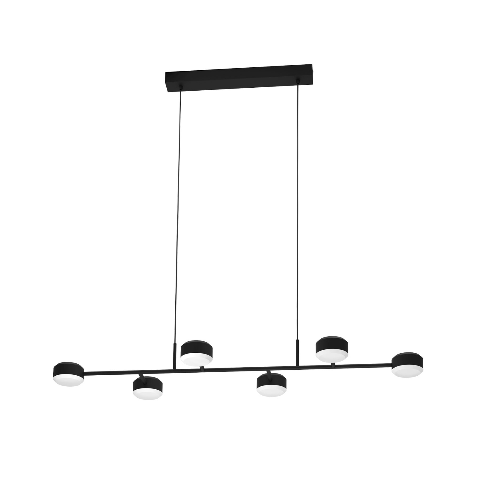 Suspension LED Clavellina, noire, à six lampes