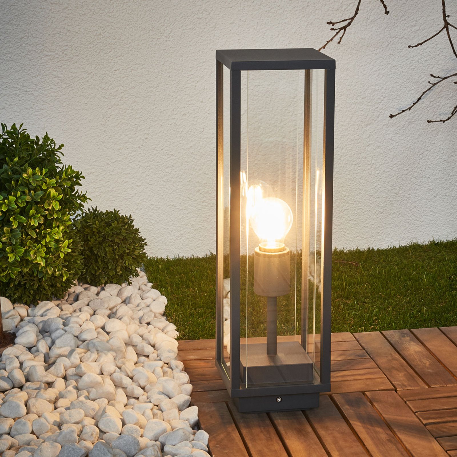 Annalea Außen Gartenleuchte H50 Dark Grey/Clear - Lucande