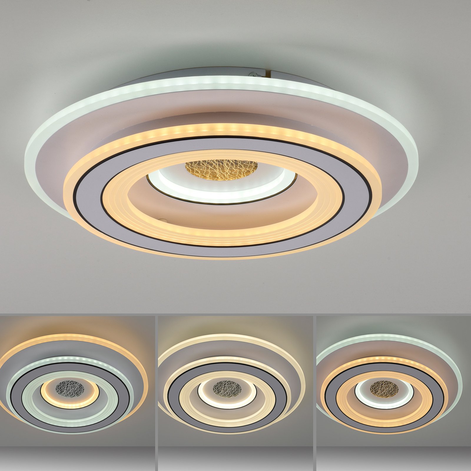 JUST LIGHT. LED stropní svítidlo Tolago, Ø 40 cm, CCT, stmívatelné