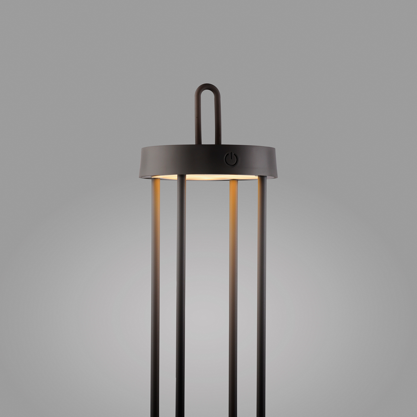 JUST LIGHT. LED-es újratölthető asztali lámpa Anselm fekete 50 cm vasaló