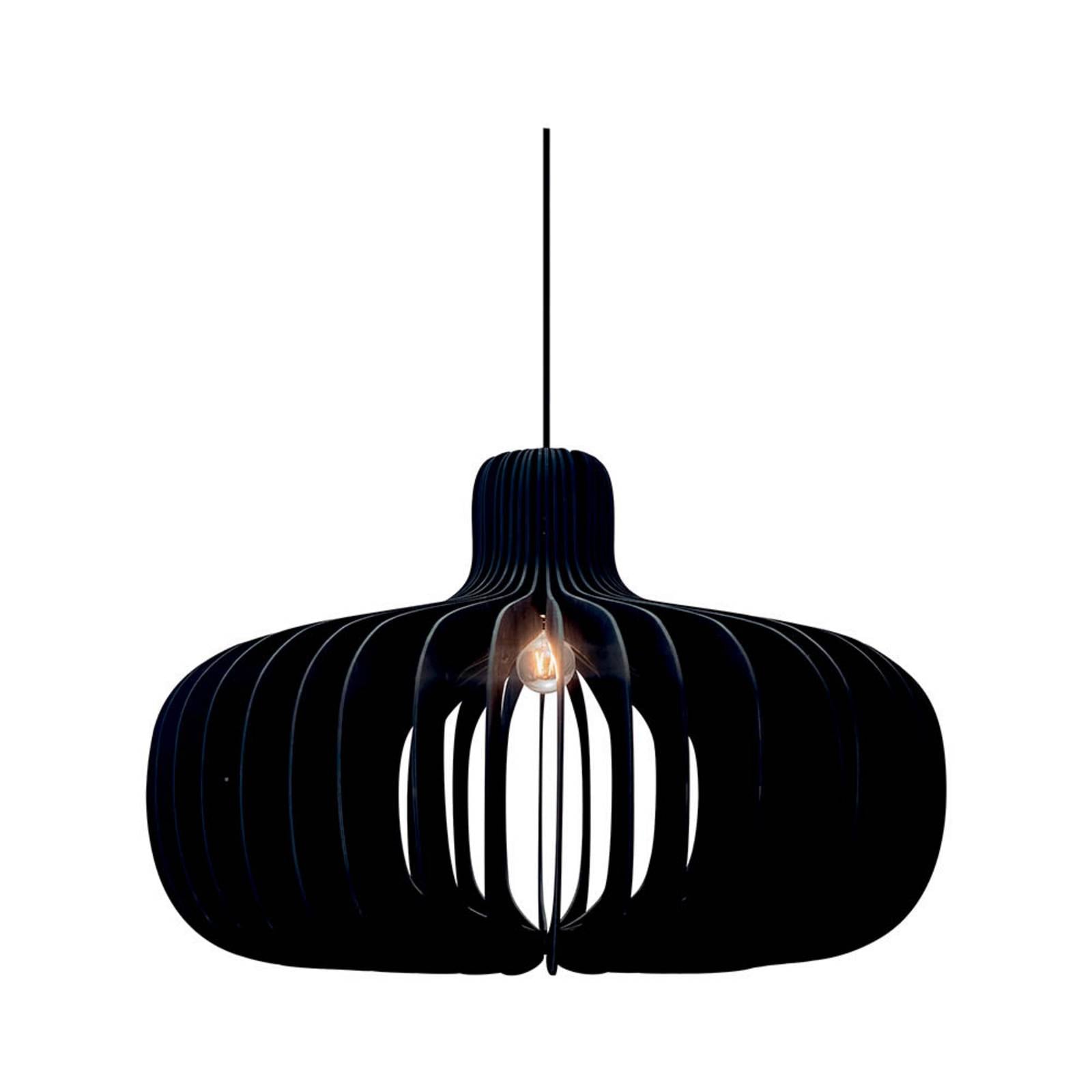 Pendelleuchte Hazo, Ø 65 cm, schwarz, Holz