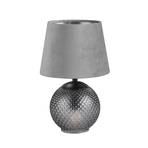 Bordlampe Jonna med glassfot/fløyelsskjerm, grå