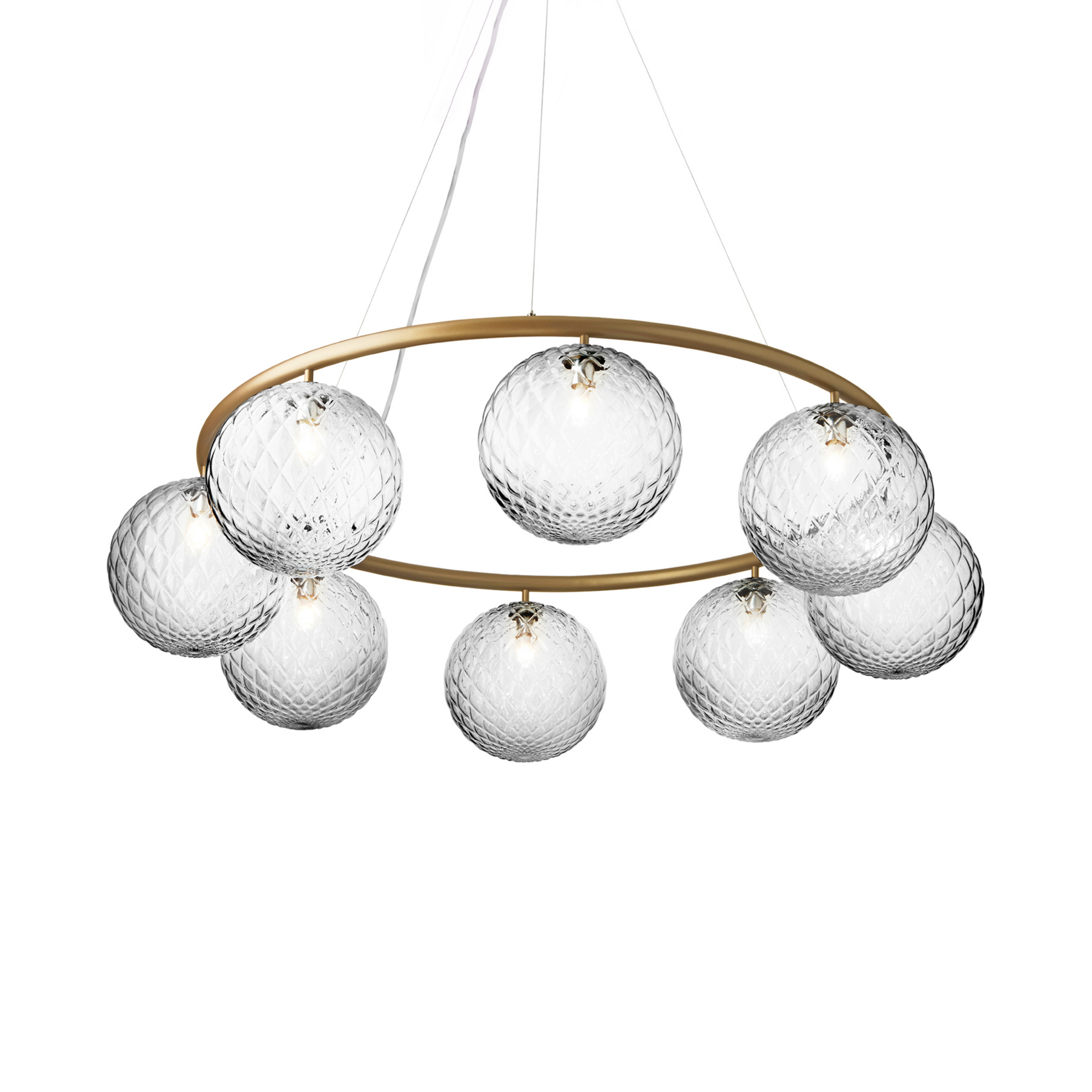 Miira 8 Circular Kronleuchter, messing/klar, Ø 100cm - Nuura