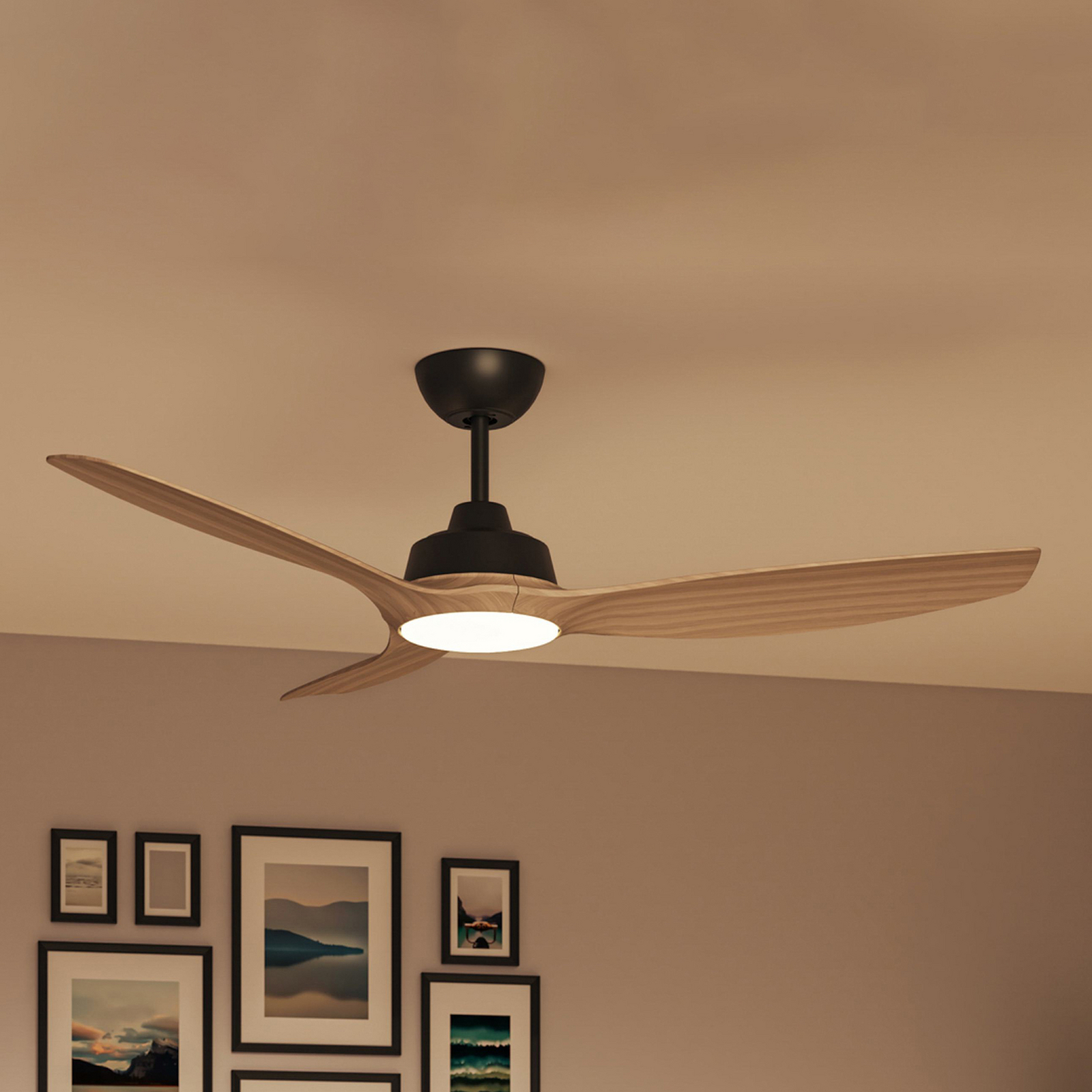 Wentylator LED Philips Olas, średnica 132 cm, brązowo-czarny, CCT