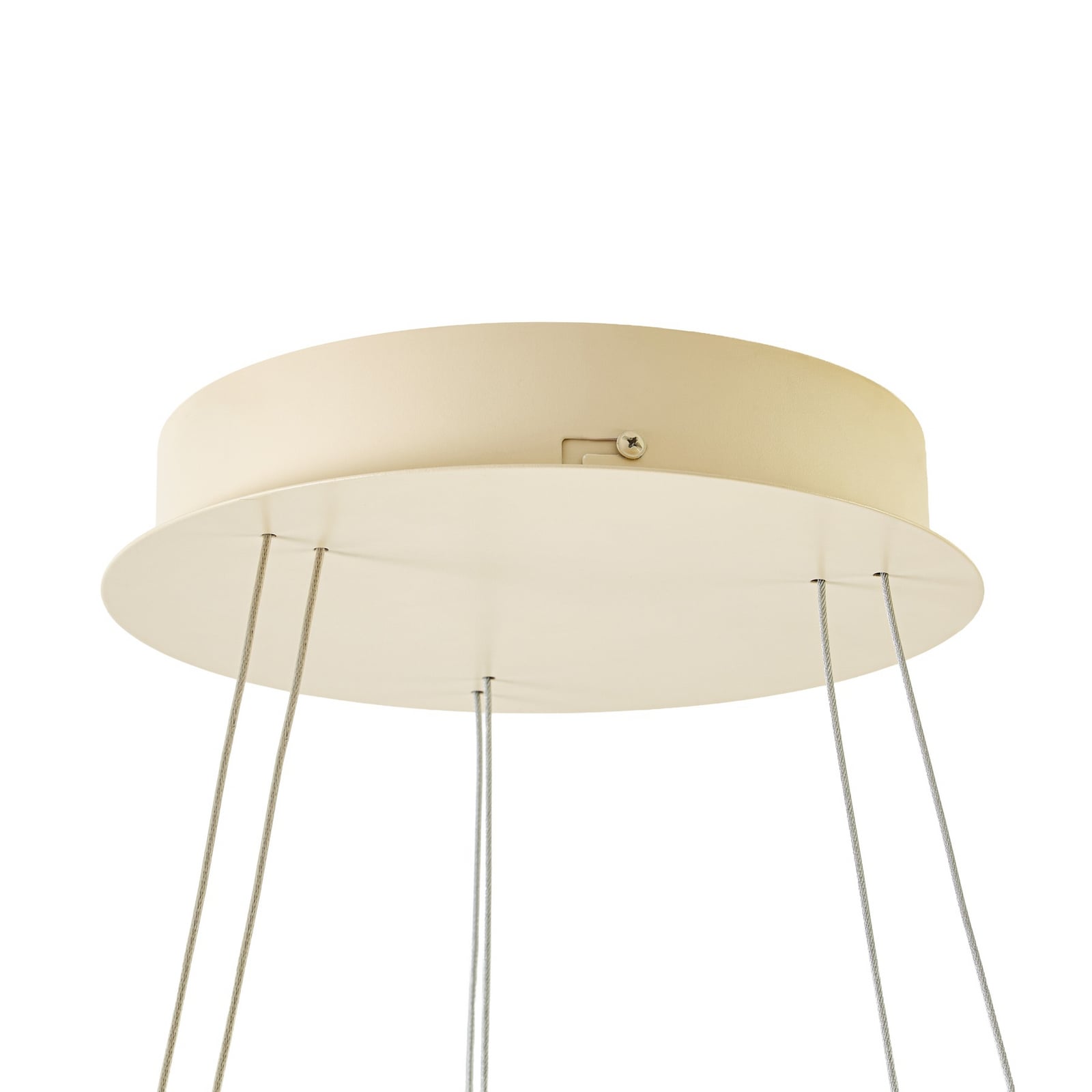 Lampă suspendată LED Albiona, bej, 2 inele, Ø 60 cm - Arcchio Lampă suspendată LED Albiona, bej, 2 inele, Ø 60 cm - Arcchio