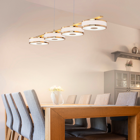 Lampa wisząca LED Agento, mosiądz, 4-punktowa