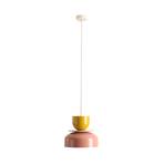 Uto pendant light, coral/yellow, metal shade