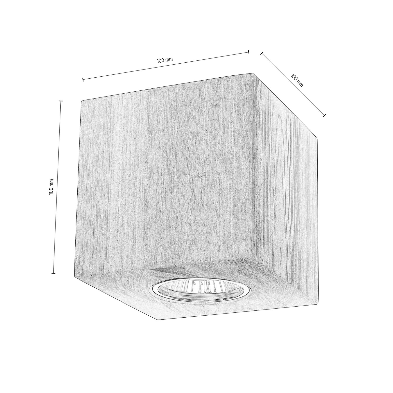 Envostar Tuni downlight, pine stained grey