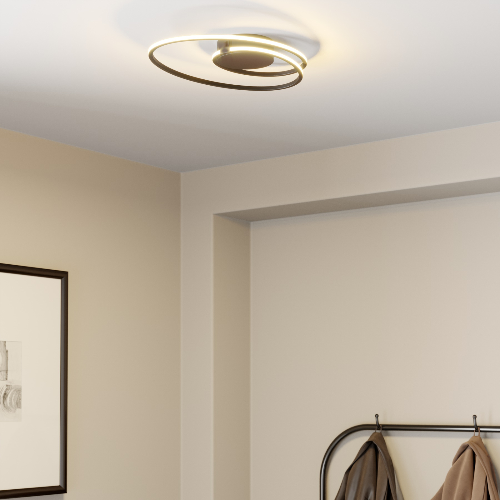 Lindby Xenia Plafoniera LED, nero