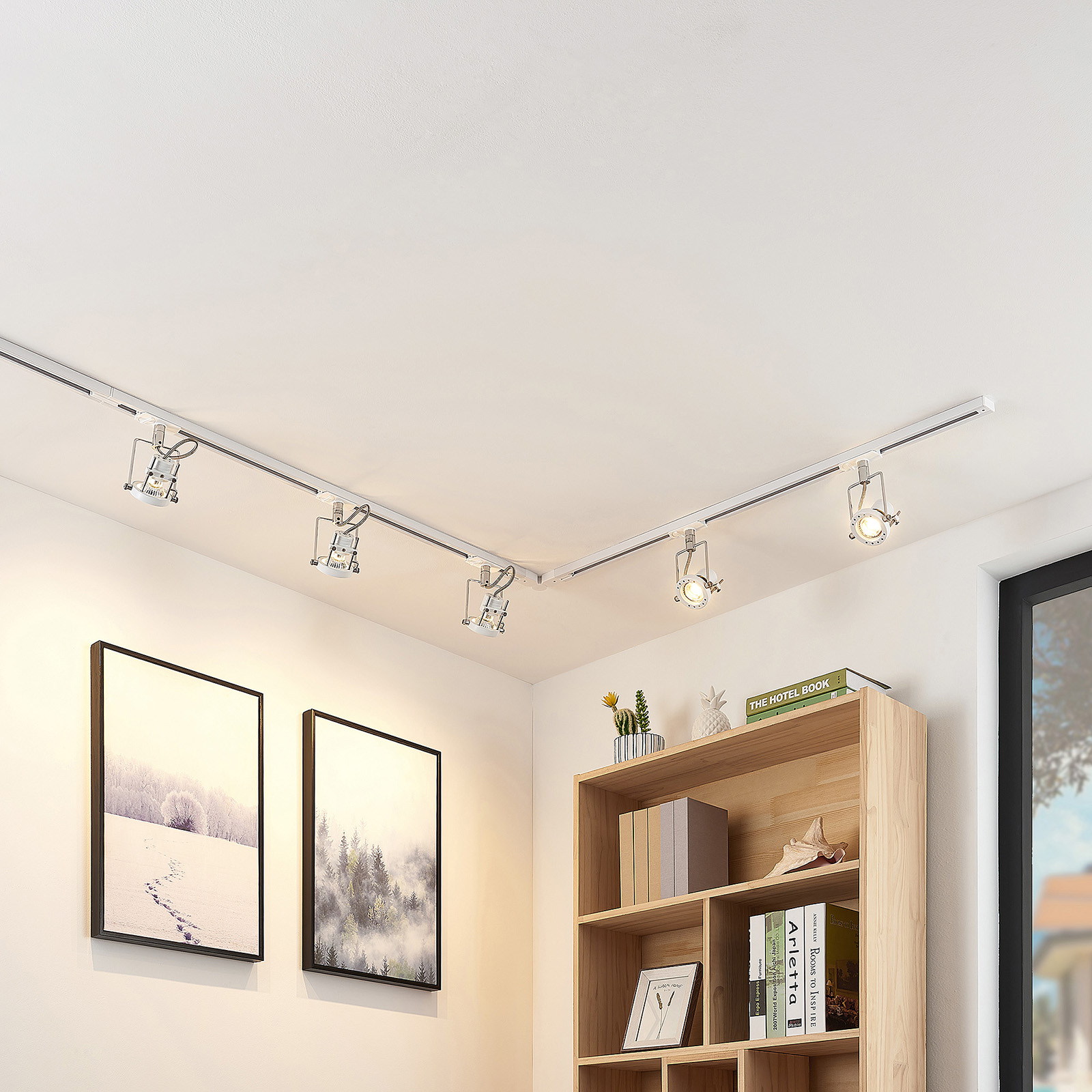 Arcchio 1-faset LED-skinnesystem Arika, 5 lys, hvid