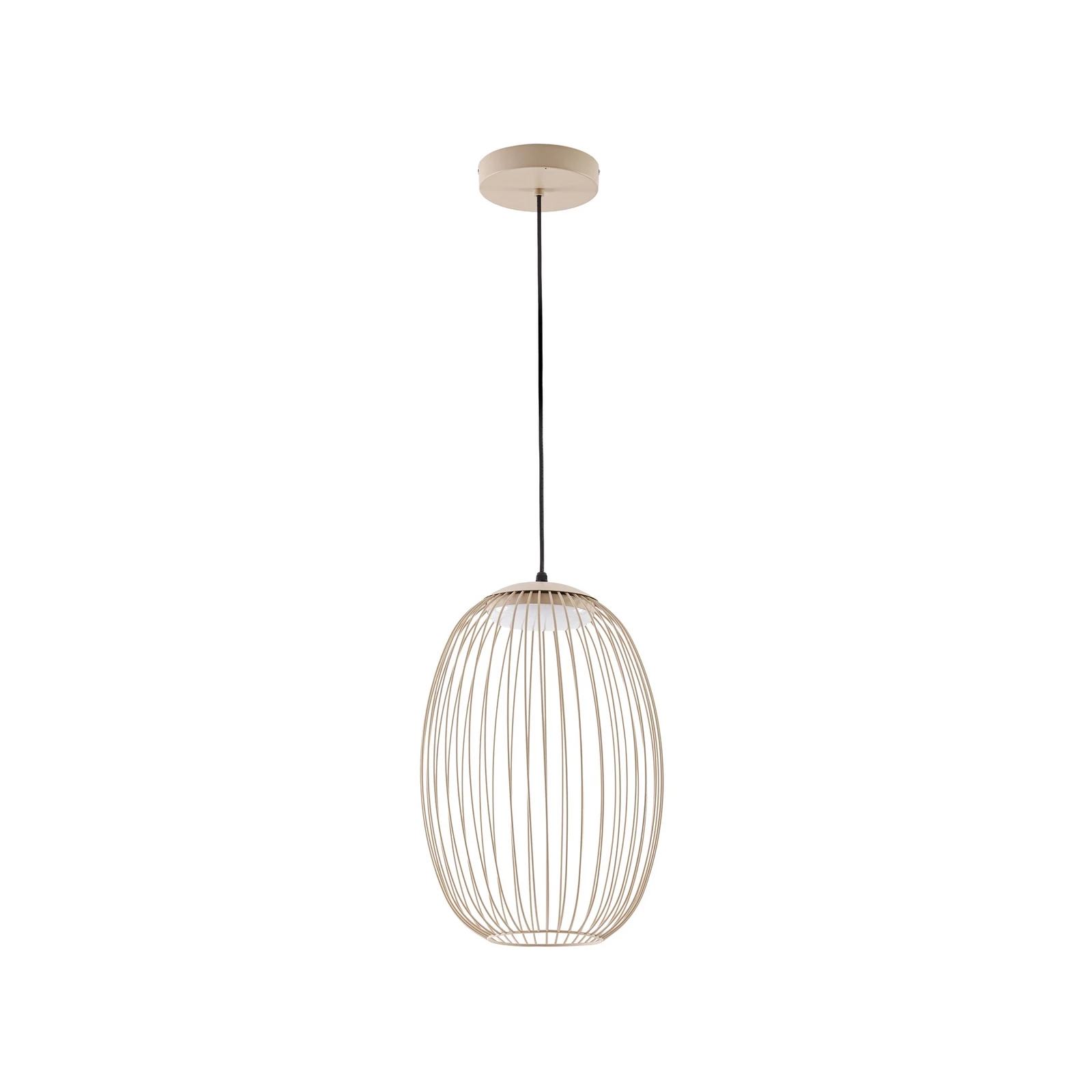 Lucande LED-Außenhängeleuchte Richi, beige, Ø 35 cm, dimmbar