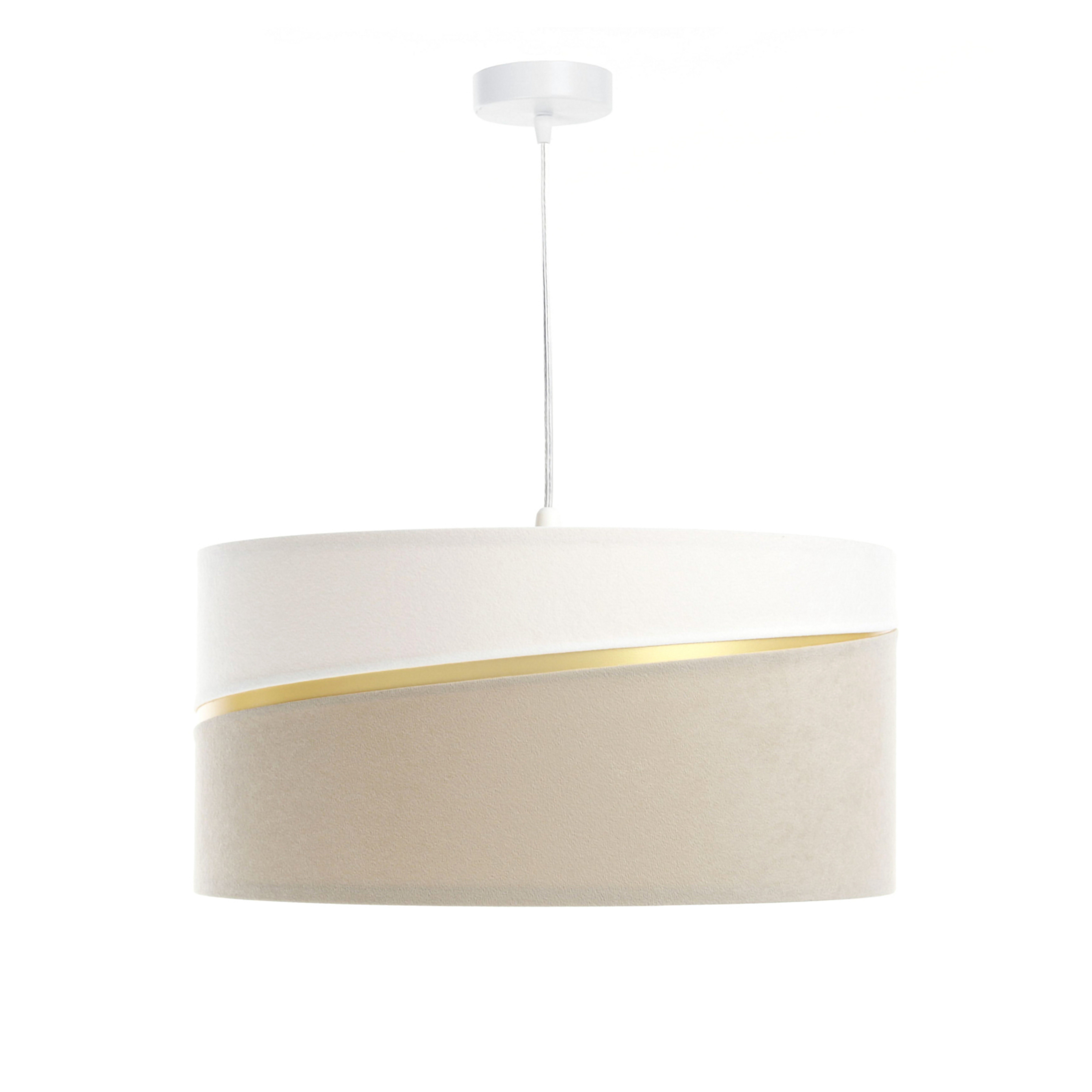 Lampada a sospensione Susan, 1 luce, bianco/beige/oro