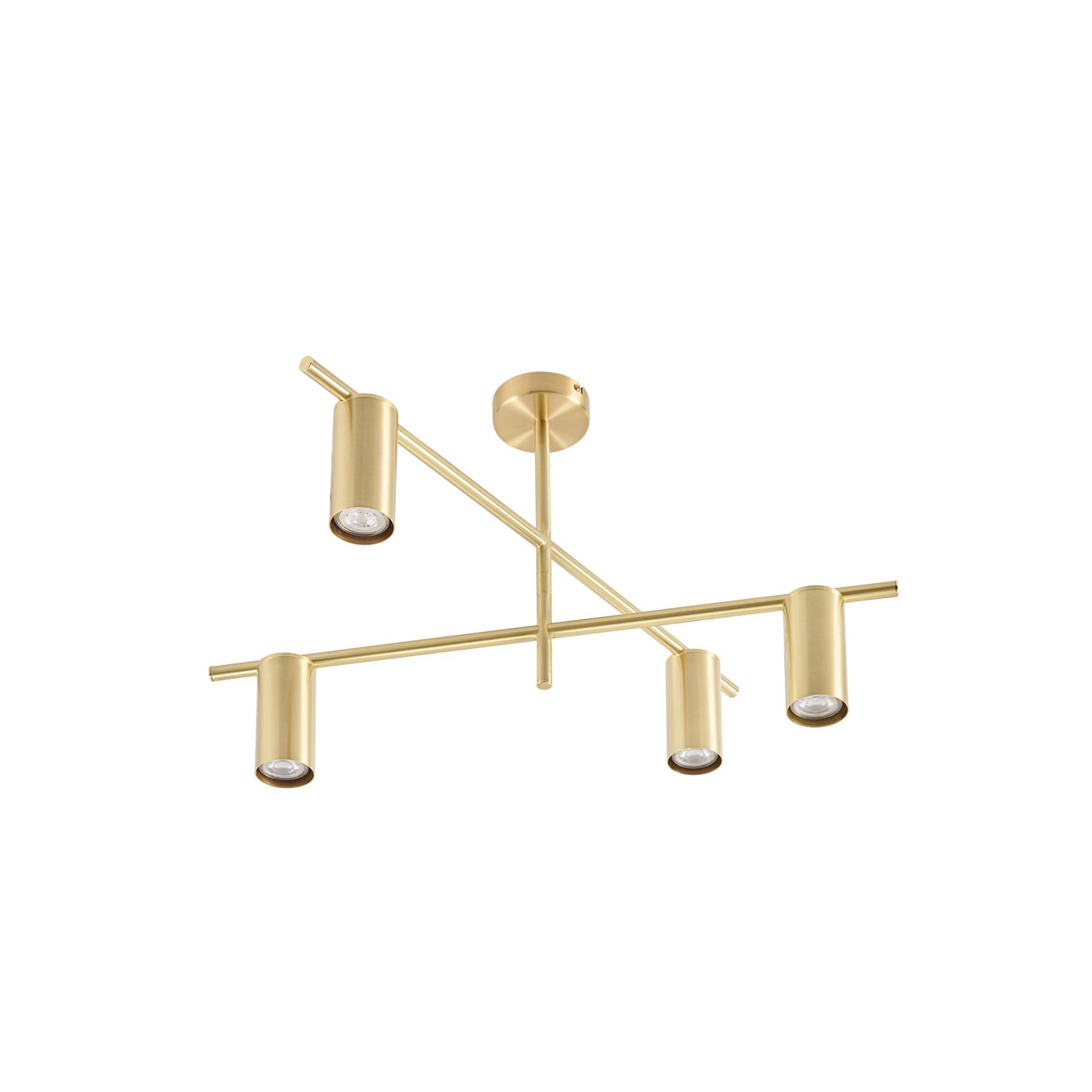 Plafonnier Marilou, à 4 lampes, laiton, Ø 70 cm - Lindby