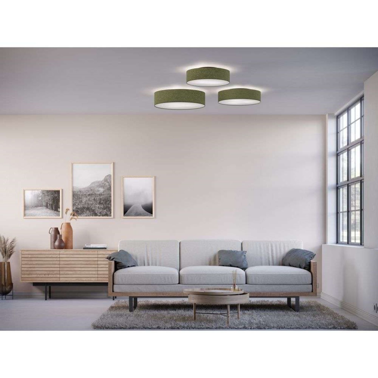 Soft Ceiling Lamp Ø50 Green Wool - Belid